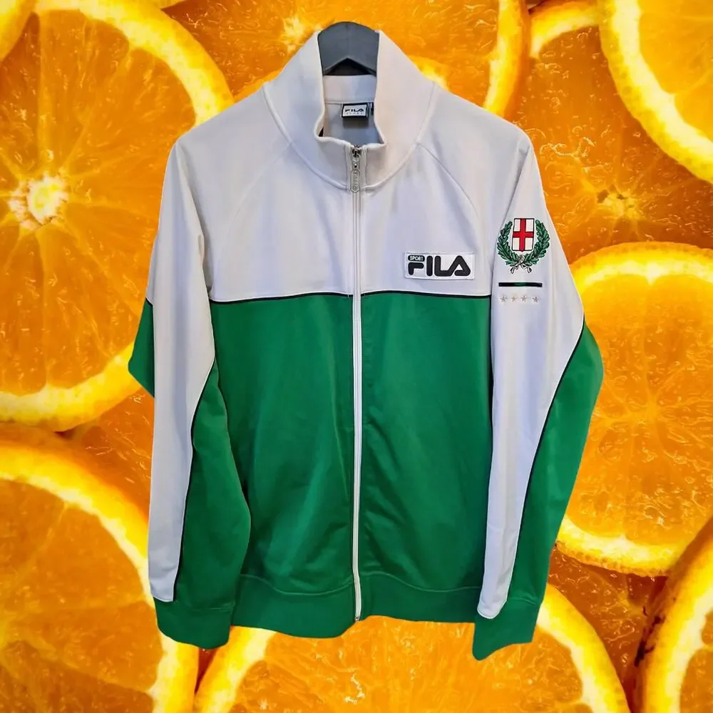 Fila Sport Green and‎ White Italia Track Jacket Size Large
